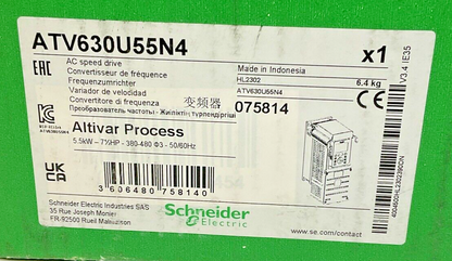 SCHNEIDER ELECTRIC ATV630U55N4 DRIVE-INVERTER 5.5KW 7.5HP V3.4IE35