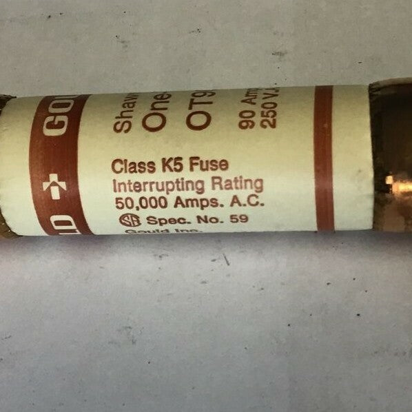 GOULD SHAWMUT OT90 ONE TIME FUSE 90A 250V  ***LOTOF5***