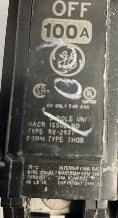 GE THQB 100A CIRCUIT BREAKER 3POLE