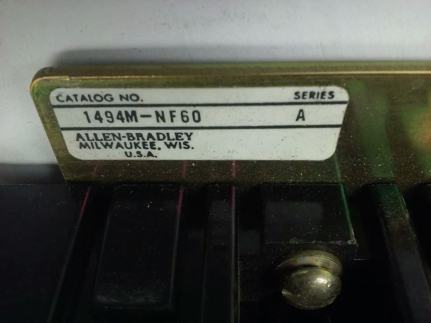 ALLEN BRADLEY 1494M-NF60 SER. A, FUSIBLE DISCONNECT SWITCH, 3P, 60A, 600V-250DC