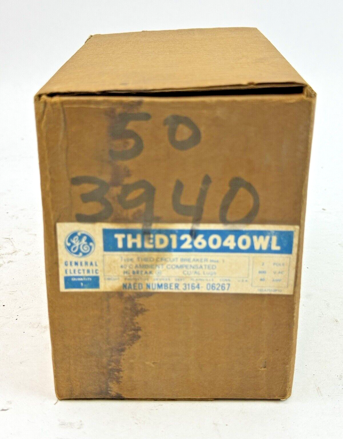 GE - THED12604WL - CIRCUIT BREAKER - 2 POLE, 600 VAC, 40 A - NEW