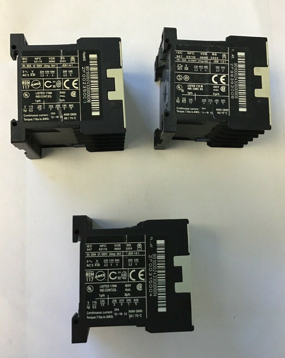 TELEMECANIQUE LP4K0901BW3, CONTACTOR, 600VAC 20A ***LOTOF3***