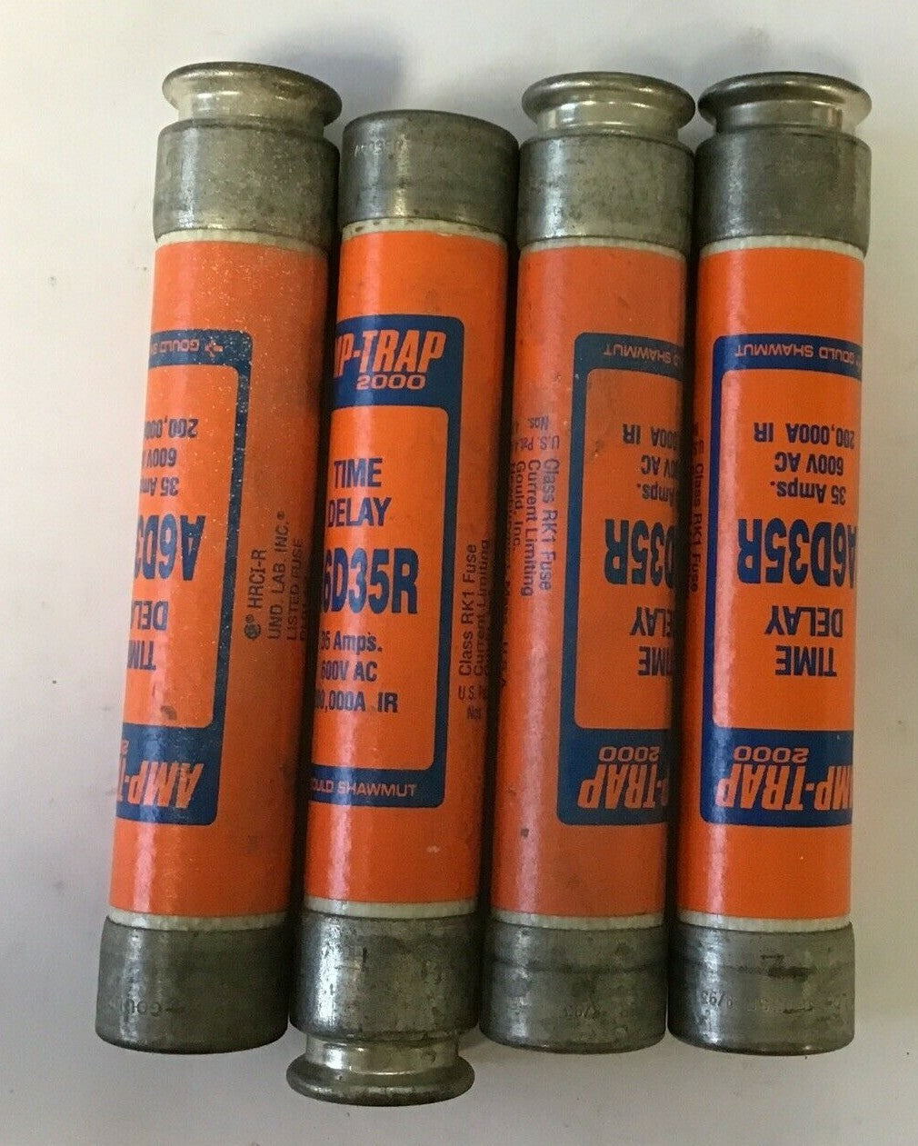 GOULD SHAWMUT A6D35R FUSE 35A 600V TIME DELAY AMP-TRAP 2000 ****LOTOF4****