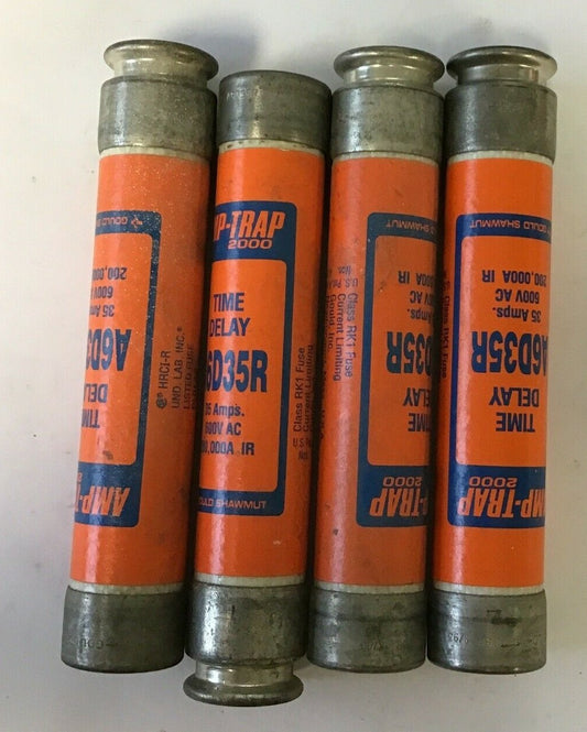 GOULD SHAWMUT A6D35R FUSE 35A 600V TIME DELAY AMP-TRAP 2000 ****LOTOF4****