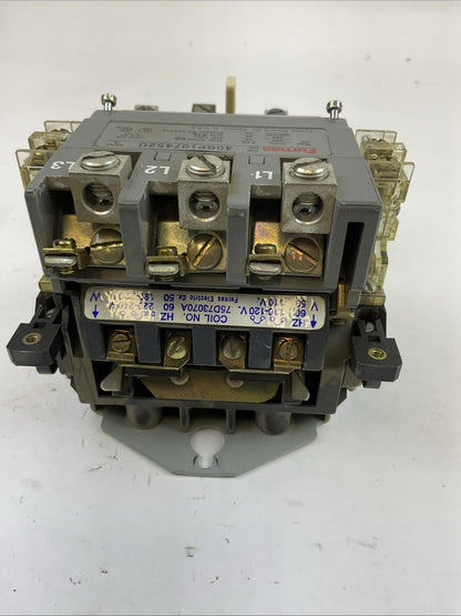 FURNAS STARTER 40GP107452U 600VAC 60A 30HP 3PH 75D73070A COIL 110-120V 48GC31AA3