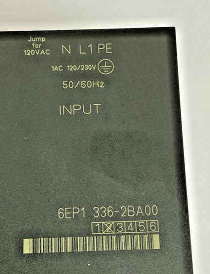 SIEMENS 6EP1 336-2BA00 POWER SUPPLY 120/230V 50/60HZ 20A 24VDC