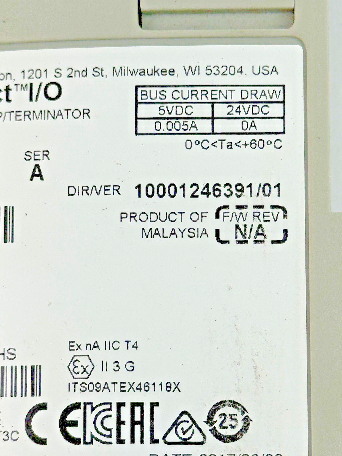 ALLEN-BRADLEY *LOT OF 5* - 1769-ECR SER. A F/W REV. N/A - COMPACT I/O RIGHT END