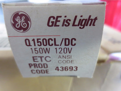 GE Q150CL/DC QUARTZLINE TUNGSTEN-HALOGEN LAMPS, NEW SURPLUS  LOT of 6, 150W 120V