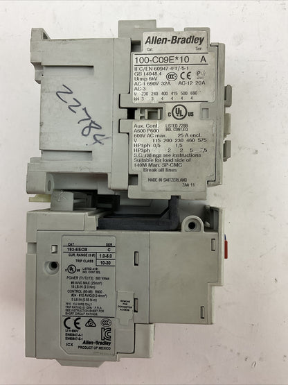 ALLEN BRADLEY STARTER (100-C09E*10 COIL 24VDC + 193-EECB 1.0-5.0A)