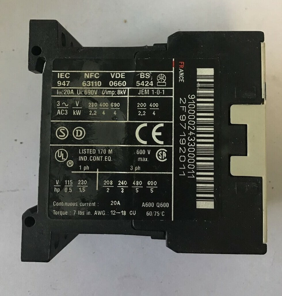 TELEMECANIQUE LP4K 0910 CONTACTOR 600VAC 20A 5HP ***LOTO4***