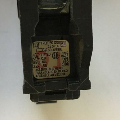 SQUARE D QOB120VH5237 CIRCUIT BREAKER 20A 120/240VAC 50/60HZ