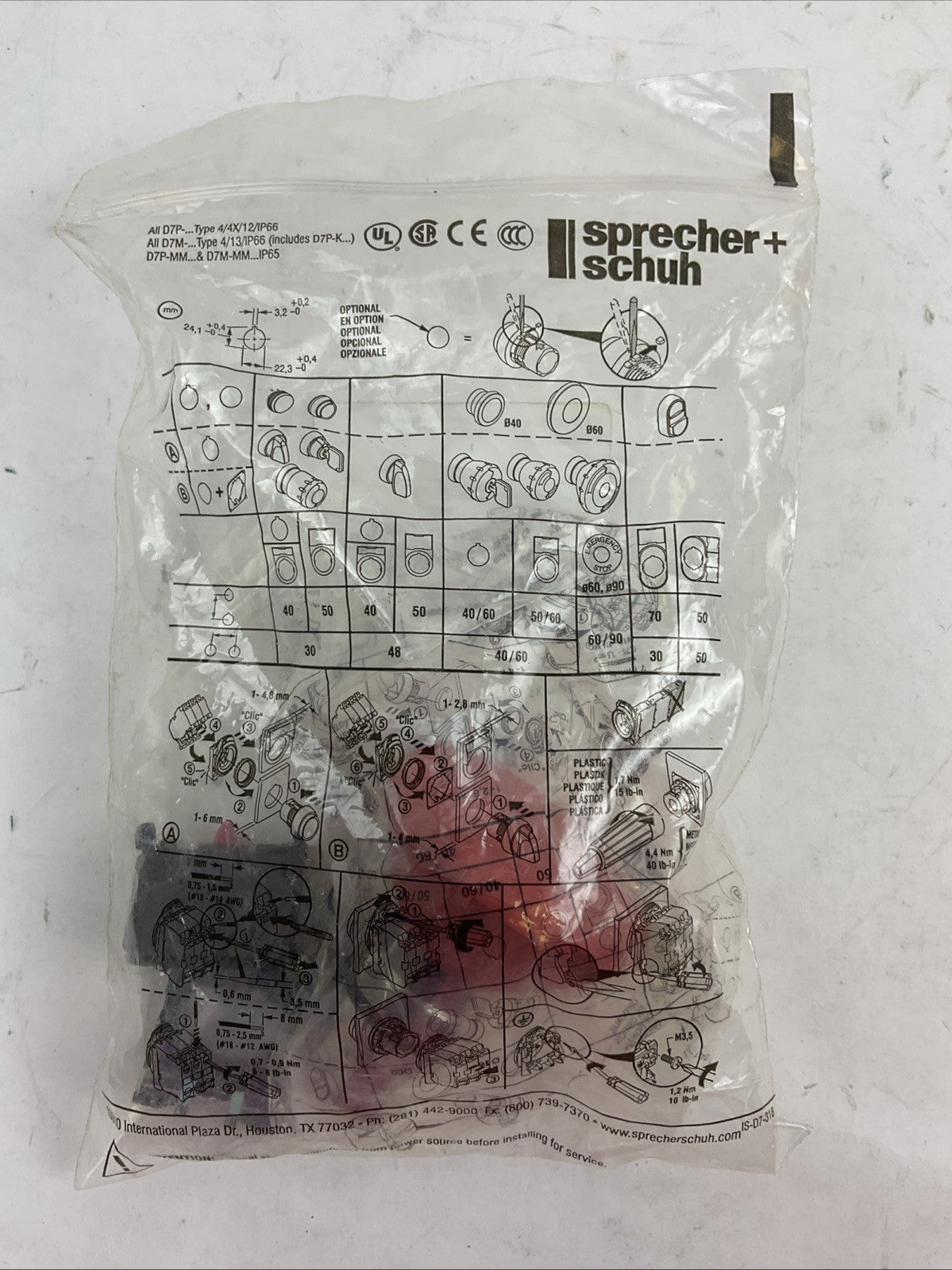 SPRECHER+SCHUH 7M114M01 D7M-MT64MX01 RED TWIST PUSH BUTTON