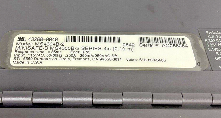 STI 43268-0040 LIGHT CURTAIN CONTROLLER MS4304B-2 115VAC 50/60HZ .250A