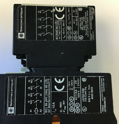 TELEMECANIQUE LA DN 40 W/LA4 DE 1E CONTACT 600VAC 10A
