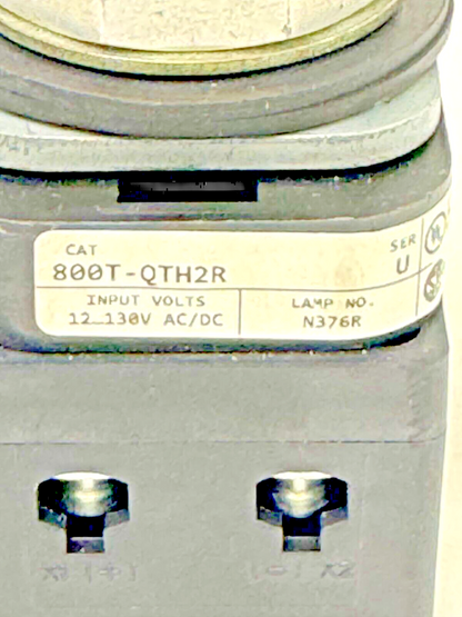 ALLEN-BRADLEY - 800T-QTH2R SER. U - RED ILLUMINATED PUSH BUTTON W/ BLOCK