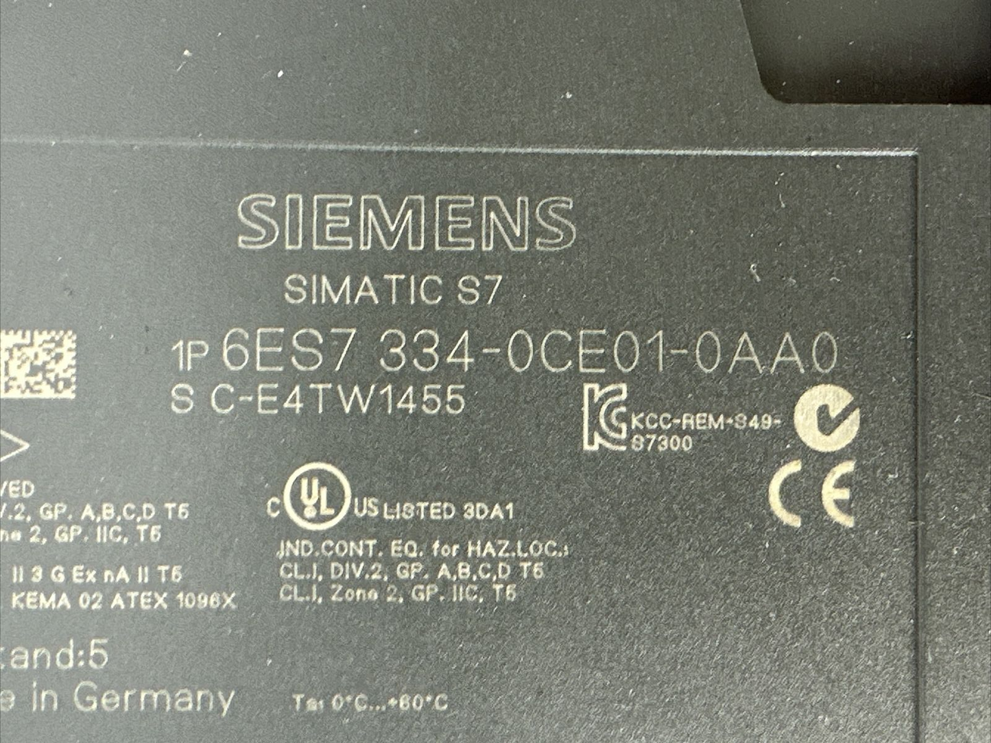 SIEMENS 1P 6ES7 334-0CE01-0AA0 I/O MODULE SIMATIC S7