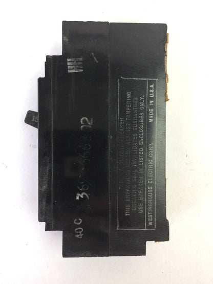 WESTINGHOUSE E1015 AB DE-ION CIRCUIT BREAKER 15AMP 1POLE 120VAC 125VDC