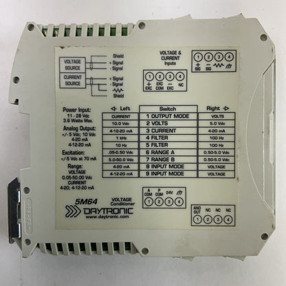 DAYTRONIC 5M64 VOLTAGE CONDITIONER POWER INPUT 11-28VDC ANALOG OUTPUT 10VDC