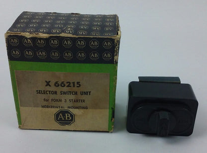 ALLEN BRADLEY  X-66215 SELECTOR SWITCH UNIT, FORM 3 STARTER, HORIZONTAL MOUNTING