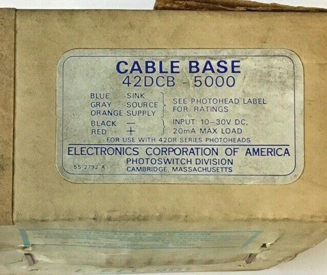 ELECTRONICS CORPORATION OF AMERICA CABLE BASE 42DCB-5000 SER. 5000 QUICK DISCONN