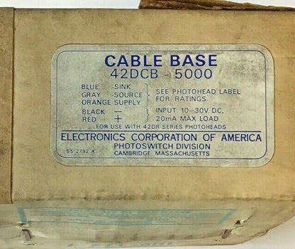 ELECTRONICS CORPORATION OF AMERICA CABLE BASE 42DCB-5000 SER. 5000 QUICK DISCONN