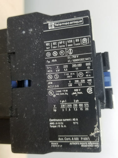 Telemecanique LP1-D2510 Contactor 40A 24V