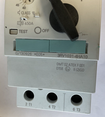 SIEMENS 3RV1031-4HA10 MOTOR STARTER 50/60HZ 600V 40-45A 6KV