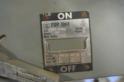 WESTINGHOUSE FDPT2322R - TWIN FUSIBLE PANELBOARD SWITCH - 600VAC, 60A, 2-POLE