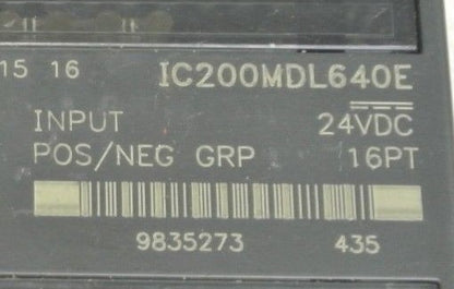 FANUC IC200MDL640E / INPUT MODULE / 24VDC / 16PT / POS/NEG