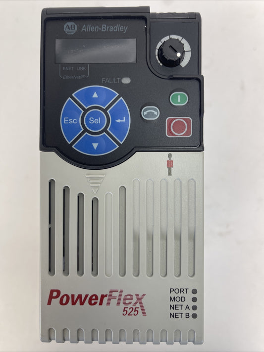 ALLEN BRADLEY 25B-D2P3N104 POWER FLEX 525 AC DRIVE FRN 4.001 SER A OUTPUT 2.3A