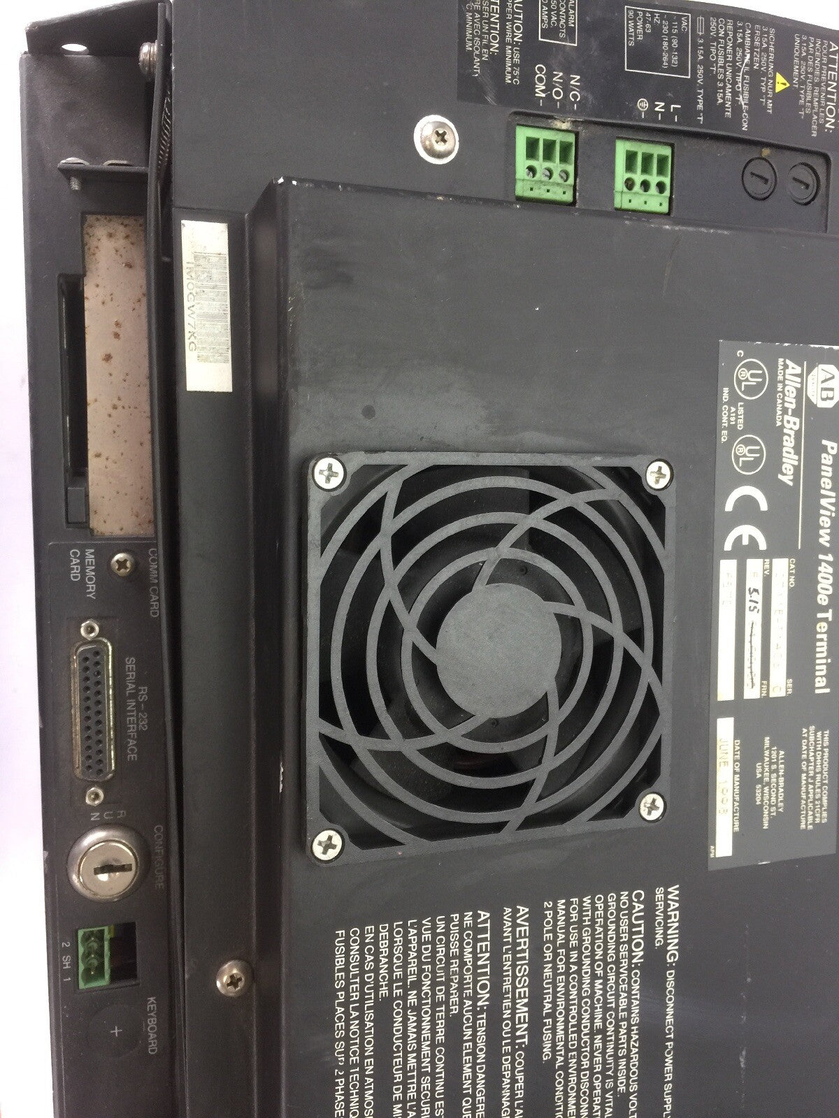 ALLEN BRADLEY 2711E-T14C6 PANELVIEW 1400E TERMINAL SER C REV B FRN 5.15