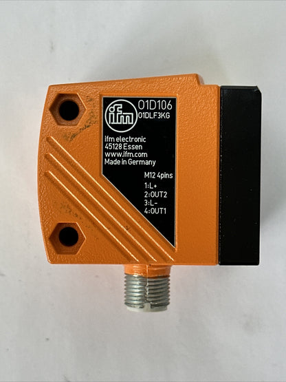 IFM 01D106 01DLF3KG PHOTOELECTRIC SENSOR SUPPLY CLASS 2 1...75m 18...60VDC 200mA