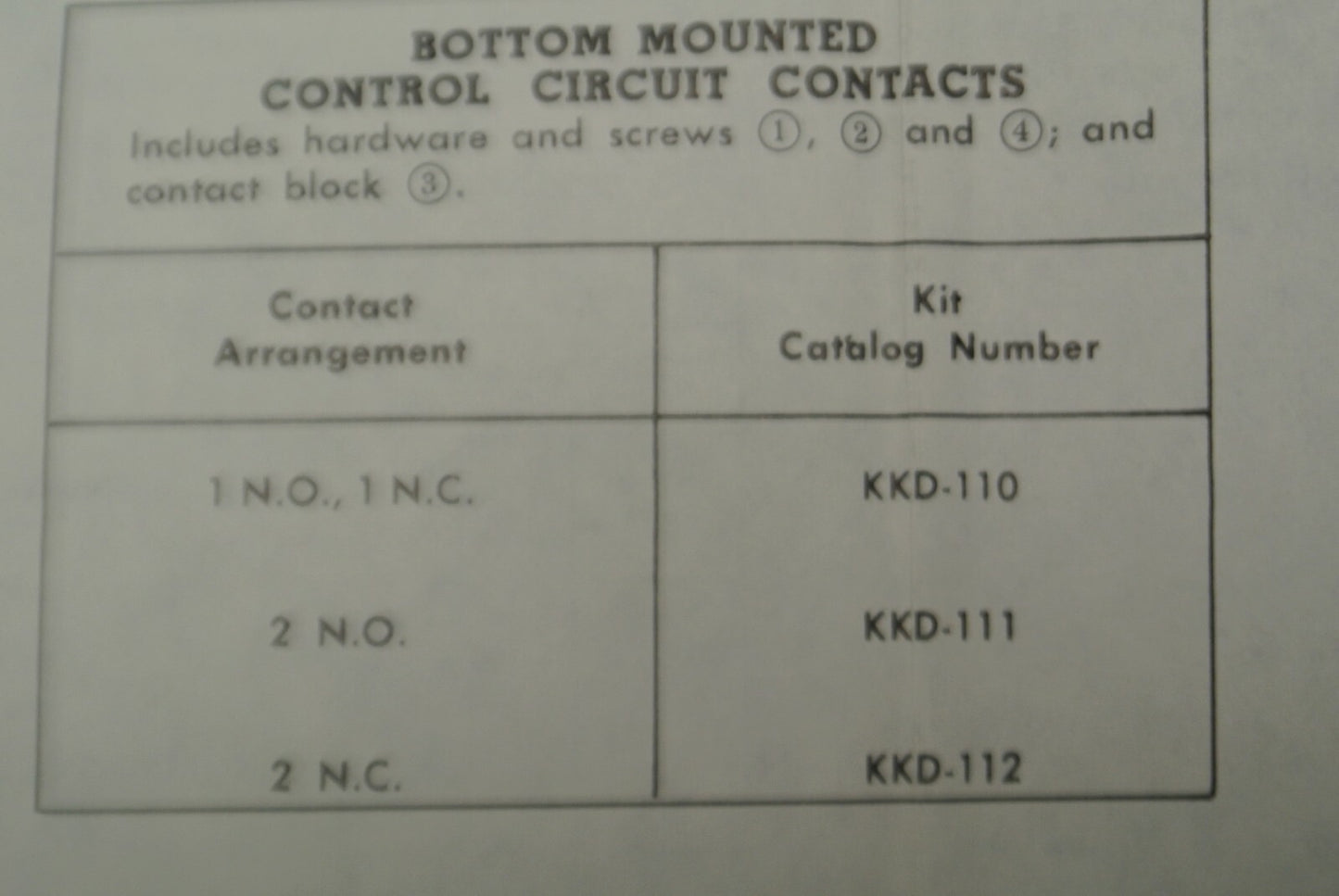 SYLVANIA / JOSLYN CLARK KKD-110 AUXILIARY CONTACT / 1 N.O. / 1 N.C.  NEW SURPLUS