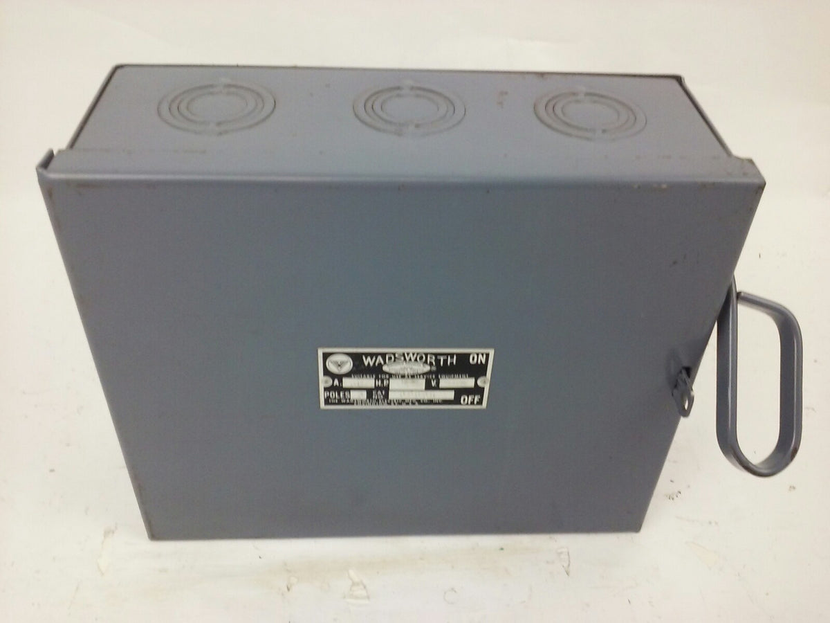 WADSWORTH 8963R ENCLOSED SAFETY SWITCH, 60A, 240V, 3P, HORSE POWER 15-30, NEW
