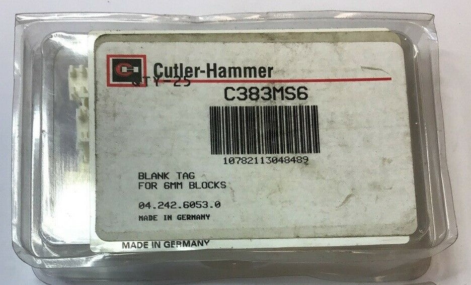CUTLER HAMMER C383MS6 BLANK TAG 6MM BLOCKS ***LOTOF2***