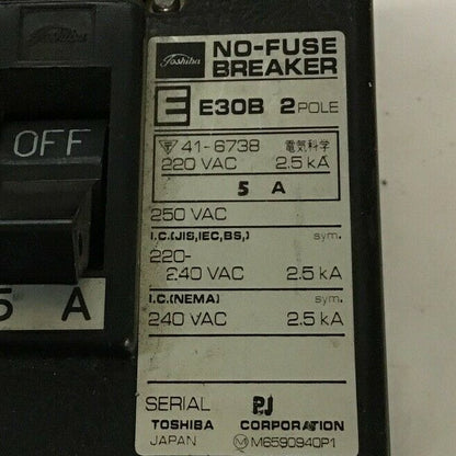 TOSHIBA E30B NO-FUSE BREAKER 2POLE 220VAC 2.5KA