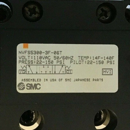SMC NVFS5300-3F-06T 110VAC 50/60HZ 22-150PSI/ AC88-132V,50HZ AC94-138V,60HZ