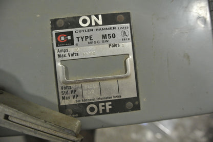 CUTLER-HAMMER FDPT3212R TYPE M50 - TWIN PANELBOARD SWITCH - 240VAC, 30A, 3-POLE