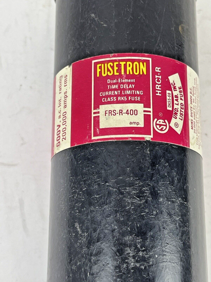 FUSETRON - FRS-R-400- 600V/ 200,000A - DUAL-EL, TIME DELAY, CURR LMTG, CLASS RK5