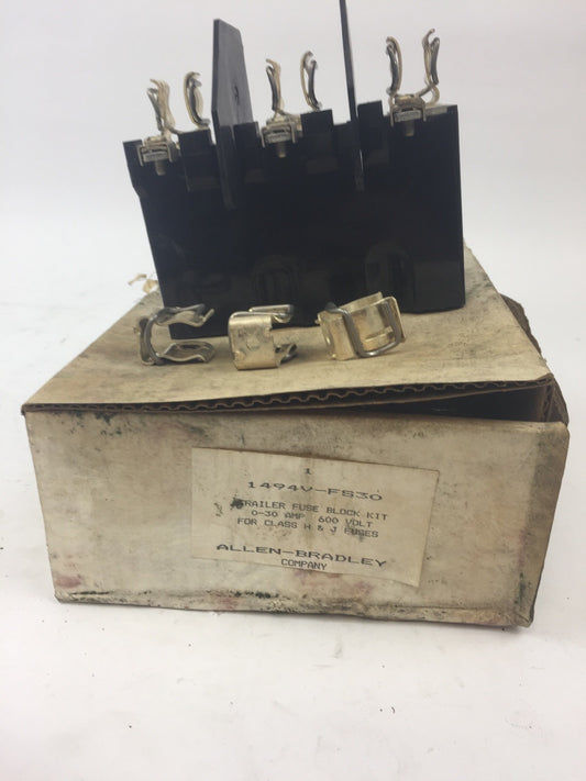 ALLEN BRADLEY 1494V-FS30 TRAILER FUSE BLOCK KIT 0-30A 600V FOR CLASS H & J FUSE
