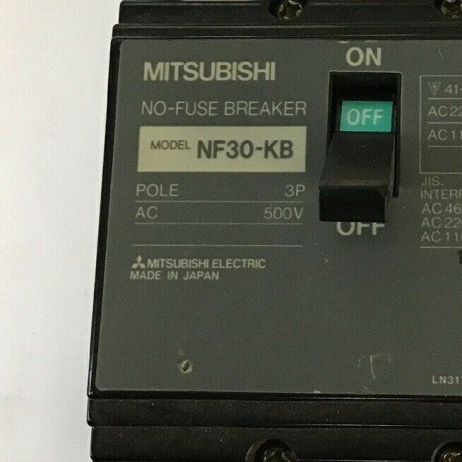MITSUBISHI NF30-KB 30AMP NO-FUSE  CIRCUIT BREAKER 500VAC 3POLE