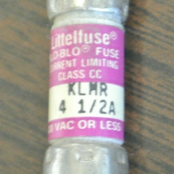 LOT of 4 / LITTELFUSE KLMR-4-1/2 CLASS CC FUSE / 4-1/2A / 600V /