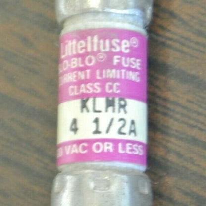 LOT of 4 / LITTELFUSE KLMR-4-1/2 CLASS CC FUSE / 4-1/2A / 600V /