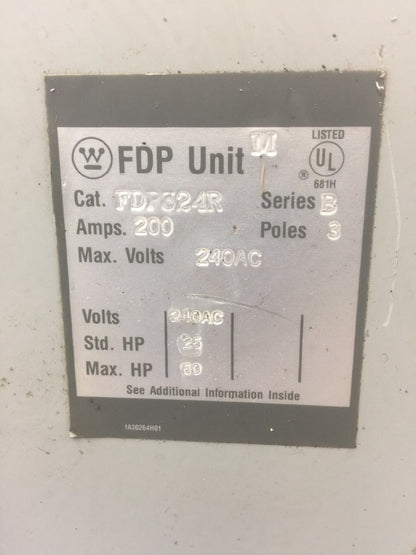 WESTINGHOUSE FDP324R PANEL BOARD SWITCH 200 AMP 240 VAC 3 POLE SER B