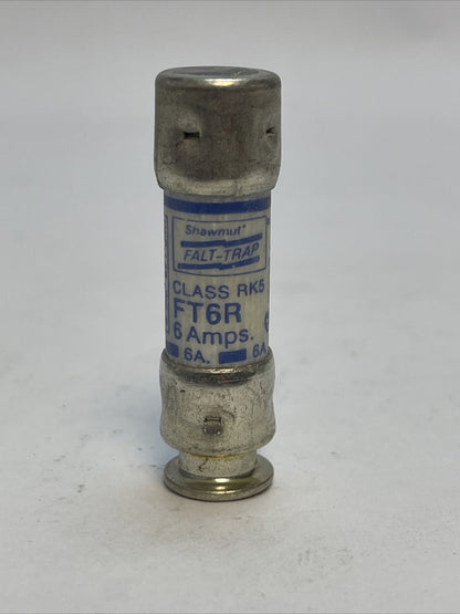 SHAWMUT FT6R FALT-TRAP CLASS RK5 FUSE 6AMP 250VAC (LOT OF 10)