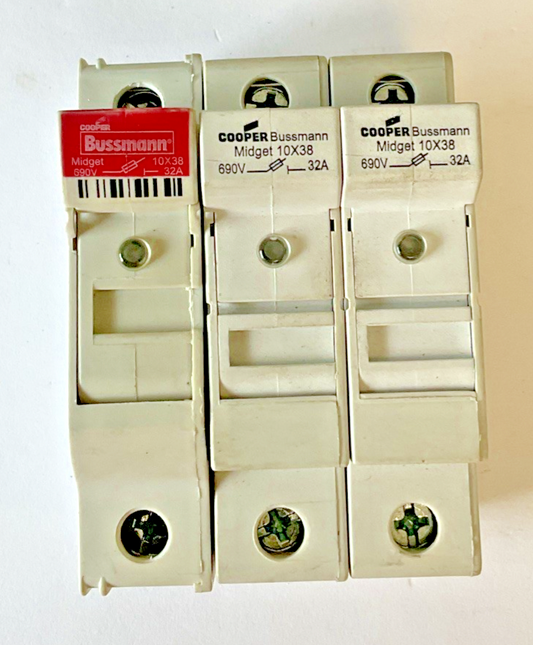 BUSSMANN CHM FUSE CLIPS MIDGET 10X38 690V 32A 3W****LOTOF3****