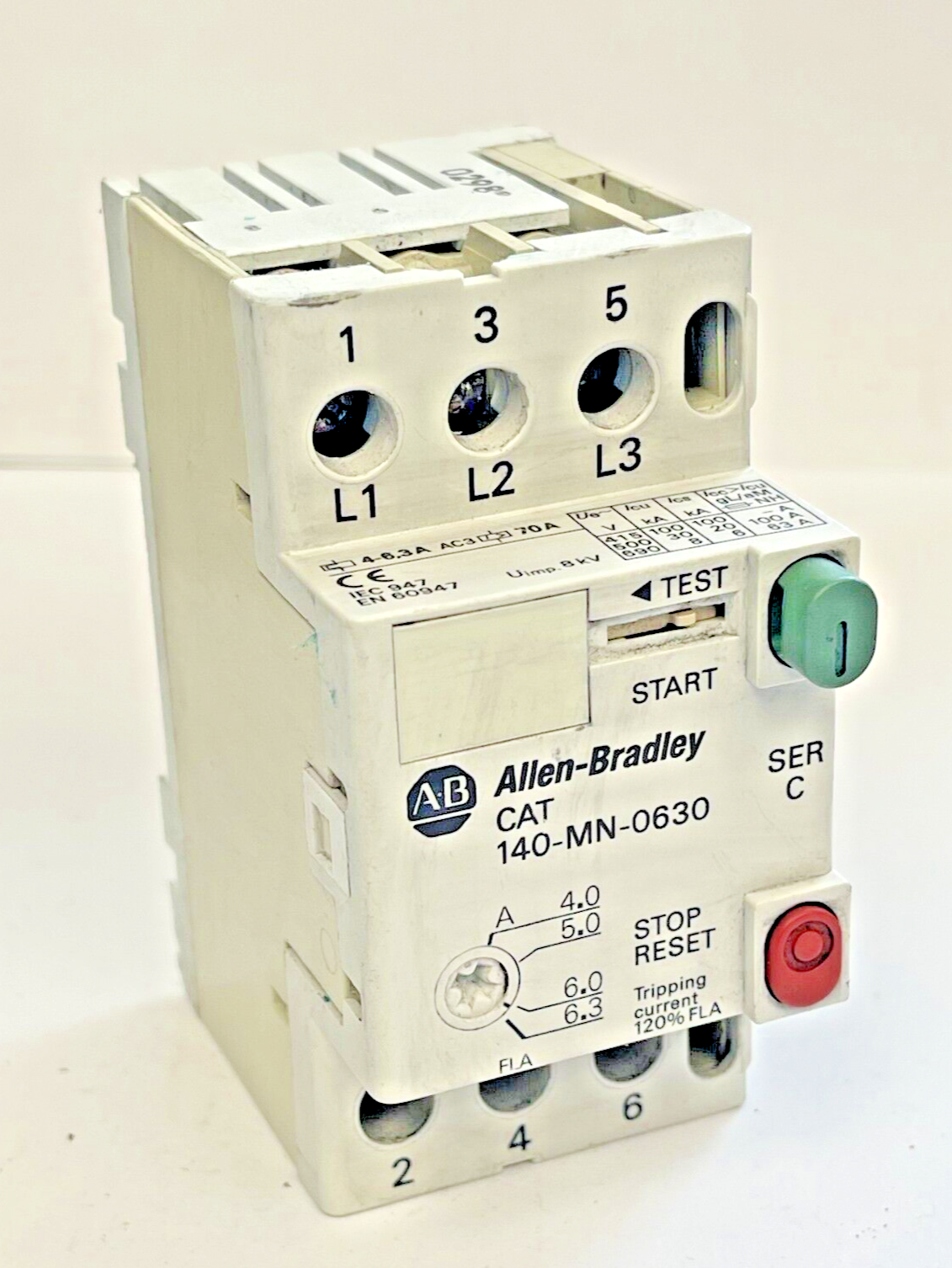 ALLEN BRADLEY - 140-MN-0630 SER. C - MANUAL MOTOR STARTER