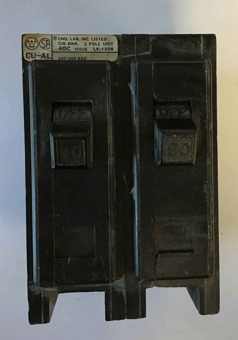 WESTINGHOUSE QPHW2090 CIRCUIT BREAKER 120/240VAC 2POLE 90AMP
