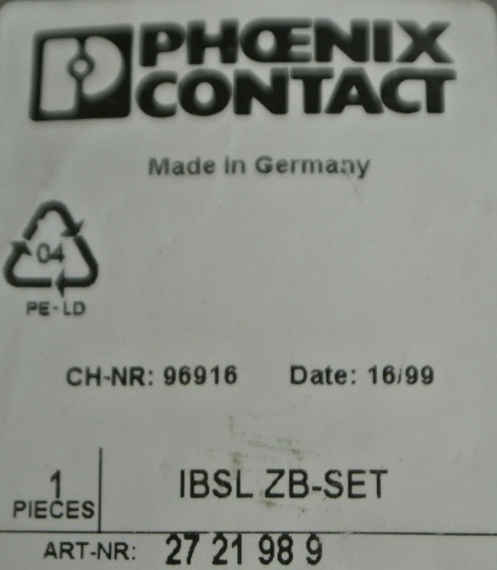 PHOENIX CONTACT 27 21 98 9 INTERBUS-LOOP 2 SET / MARKER PLATES & PROTECTION CAPS