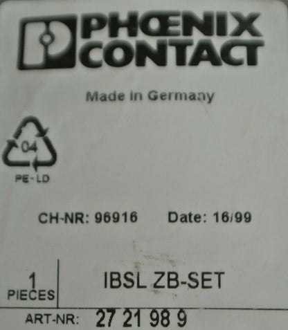 PHOENIX CONTACT 27 21 98 9 INTERBUS-LOOP 2 SET / MARKER PLATES & PROTECTION CAPS